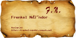 Frenkel Nándor névjegykártya